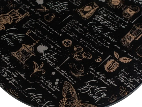 Стол М99 «Филд» ДП1-01-08 D800 со стеклом «Кофе хаус»/«Черный», черный матовый