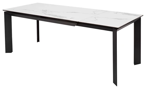 Стол CREMONA 140 MATTE STATUARIO Белый мрамор матовый, керамика/ черный каркас, ®DISAUR