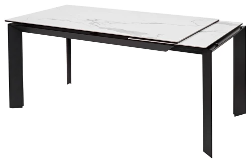 Стол CREMONA 140 MATTE STATUARIO Белый мрамор матовый, керамика/ черный каркас, ®DISAUR