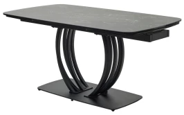 Стол MATERA 160 NERO KL-116 Черный мрамор матовый, итальянская керамика/ черный каркас, ®DISAUR Стол MATERA 160 NERO KL-116 Черный мрамор матовый, итальянская керамика/ черный каркас, ®DISAUR