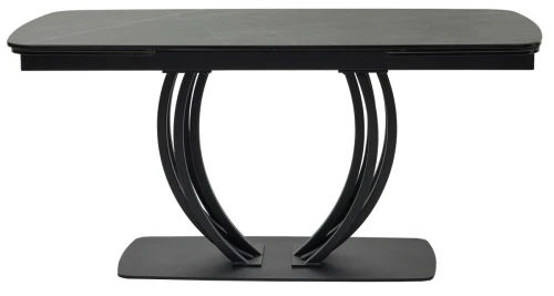 Стол MATERA 160 NERO KL-116 Черный мрамор матовый, итальянская керамика/ черный каркас, ®DISAUR