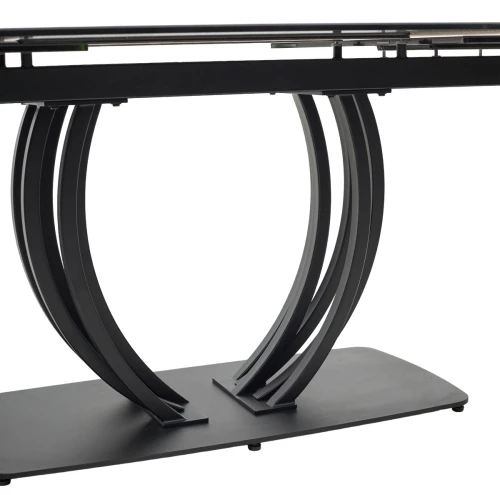 Стол MATERA 160 NERO KL-116 Черный мрамор матовый, итальянская керамика/ черный каркас, ®DISAUR