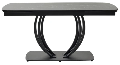 Стол MATERA 160 NERO KL-116 Черный мрамор матовый, итальянская керамика/ черный каркас, ®DISAUR