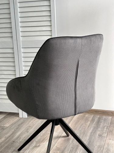 Стул TORNADO 360 град. Серый Brego-07, ткань/ темно-серый Modern-454, велюр/ черный каркас, DISAUR
