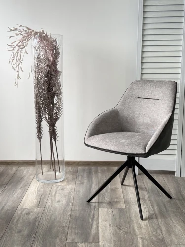 Стул TORNADO 360 град. Серый Brego-07, ткань/ темно-серый Modern-454, велюр/ черный каркас, DISAUR