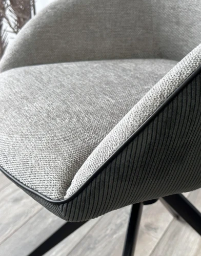 Стул TORNADO 360 град. Серый Brego-07, ткань/ темно-серый Modern-454, велюр/ черный каркас, DISAUR