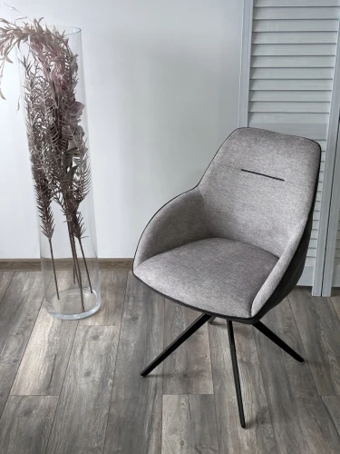 Стул TORNADO 360 град. Серый Brego-07, ткань/ темно-серый Modern-454, велюр/ черный каркас, DISAUR