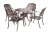Обеденная группа из литого алюминия c круглым столом ЛИОН + 4 кресла ВУЛКАН