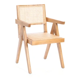 Кресло LOKI дерево вяз/ротанг, Груша (№3), 50х50х84 см (Комплект из 2 шт.)