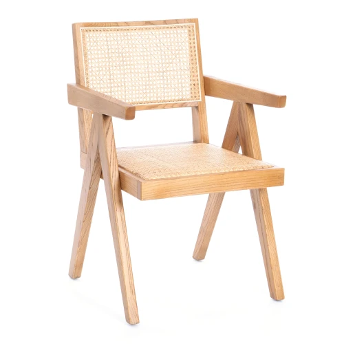 Кресло LOKI дерево вяз/ротанг, Груша (№3), 50х50х84 см (Комплект из 2 шт.)