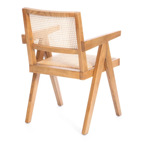 Кресло LOKI дерево вяз/ротанг, Груша (№3), 50х50х84 см (Комплект из 2 шт.)