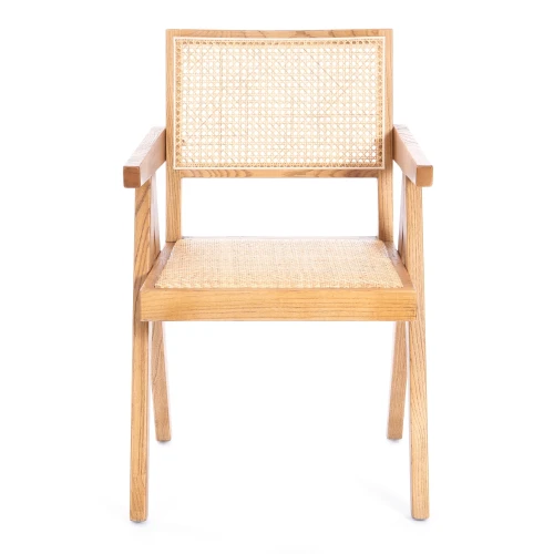 Кресло LOKI дерево вяз/ротанг, Груша (№3), 50х50х84 см (Комплект из 2 шт.)