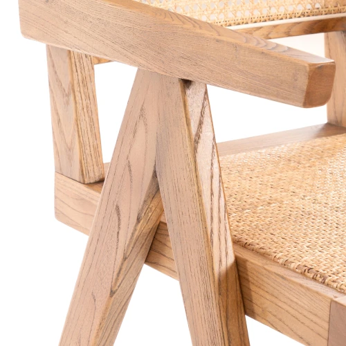 Кресло LOKI дерево вяз/ротанг, Груша (№3), 50х50х84 см (Комплект из 2 шт.)