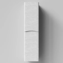 Пенал Адель 35 (2 двери) подвесной, Белый камень ПВХ 57805, левый, бельевая корзина