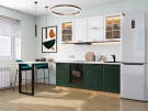 Готовый кухонный гарнитур Дублин-03 Special White/Special Green Дуб Вотан Готовый кухонный гарнитур Дублин-03 Special White/Special Green Дуб Вотан