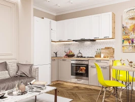 Готовый кухонный гарнитур Барселона-04 Белый/Кашемир