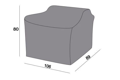 Защитный чехол на кресло Капучино 106×89×80 см, цвет серый