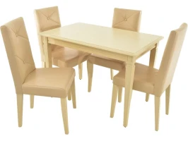 Обеденная группа (Стол Сиена и 4 стула Помпей ромб), слоновая кость