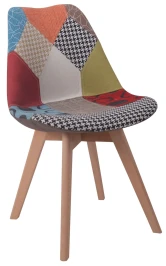 GH608/DC608 Стул пластиковый мягкий, ПЭЧВОРК ткань, каркас бук