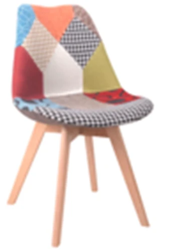 GH608/DC608 Стул пластиковый мягкий, ПЭЧВОРК ткань, каркас бук