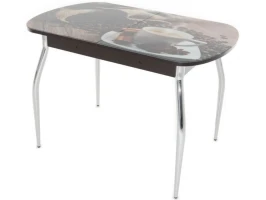 Стол «Ривьера» фотопечать Кофе 22, хром Стол «Ривьера» фотопечать Кофе 22, хром
