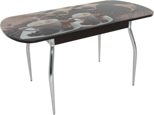 Стол «Ривьера» фотопечать Кофе 22, хром