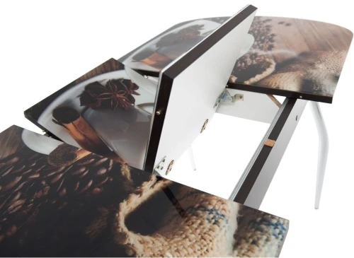 Стол «Ривьера» фотопечать Кофе 22, хром