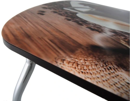 Стол «Ривьера» фотопечать Кофе 22, хром