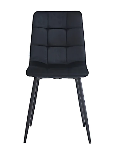 DC209 Стул мягкий, ЧЕРНЫЙ#G62-50 велюр, каркас металл черный КРУГЛЫЙ