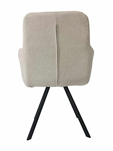 DC23071F Стул мягкий поворотный 360*с подлокот,БЕЖЕВЫЙ, каркас металл черный КВАДРАТ