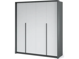 Шкаф «Мишель» 4-х дверный, Антрацит/Белый жемчуг