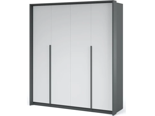 Шкаф «Мишель» 4-х дверный, Антрацит/Белый жемчуг