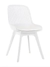 DC270 Стул пластиковый, БЕЛЫЙ c подушкой, ноги белые