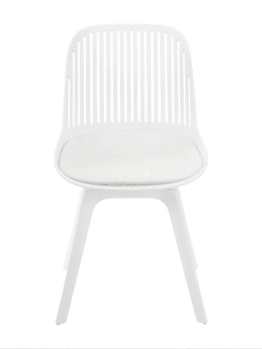 DC270 Стул пластиковый, БЕЛЫЙ c подушкой, ноги белые