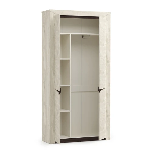 Шкаф двухстворчатый Лючия 33.18, Бетон пайн белый, Венге