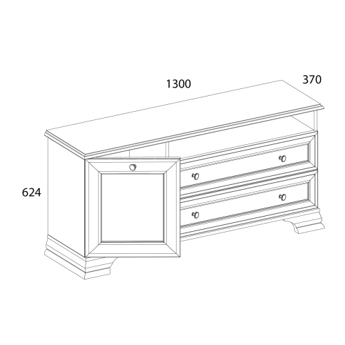 TIFFANY, Тумба RTV 1D2SN. Цвет БЕЛЫЙ