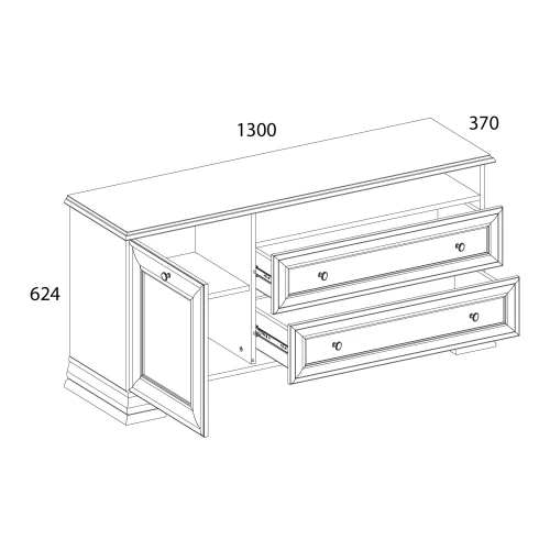 TIFFANY, Тумба RTV 1D2SN. Цвет БЕЛЫЙ