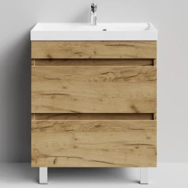 Тумба Бест 70  напольный, Дуб Тортуга ПВХ 2357-43 Vodok с раковиной в комплекте