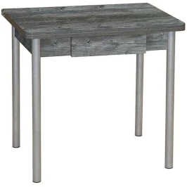 Эко 80х60 стол обеденный раскладной с ящиком / пасадена/металлик