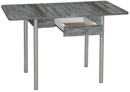 Эко 80х60 стол обеденный раскладной с ящиком / пасадена/металлик