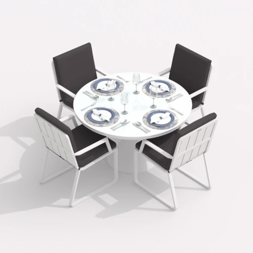 Обеденная группа DIVA ALBA  каркас белый / стол стекло диа 110 / ткань антрацит