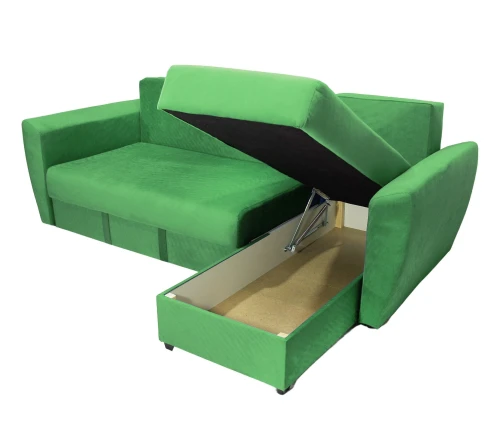 Диван угловой Амстердам велюр зеленый 160