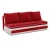 Диван прямой, еврокнижка "Оскар" 144, велюр красный, ППУ