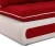 Диван прямой, еврокнижка "Оскар" 144, велюр красный, ППУ