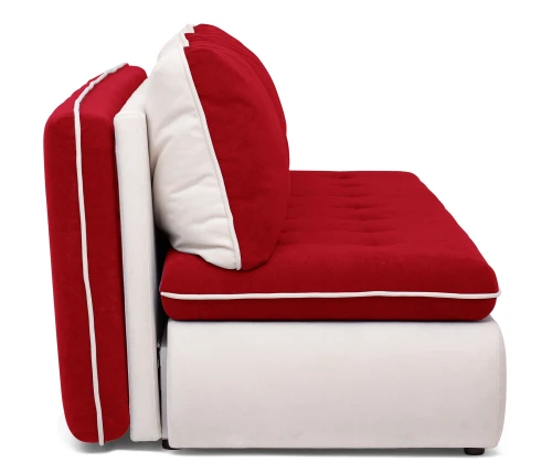 Диван прямой, еврокнижка "Оскар" 144, велюр красный, ППУ