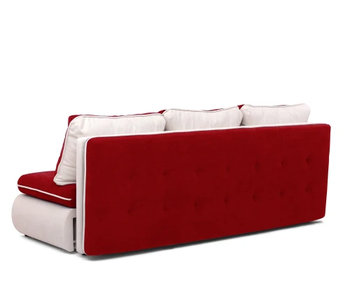 Диван прямой, еврокнижка "Оскар" 144, велюр красный, ППУ