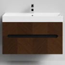 Тумба Элато 100 подвесной, Дуб цвет 11 Vodok с раковиной в комплекте