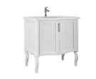 Тумба Эльвира 80 напольный, двери, белая Vodok с раковиной в комплекте