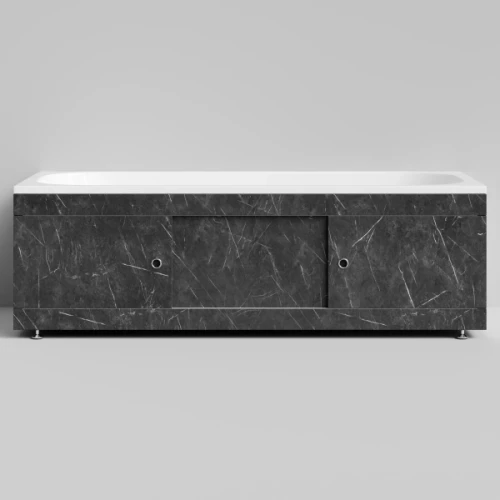 Экран-купе 1800, 3 раздвижные двери, Мрамор Графит софт тач ПВХ 4044-3