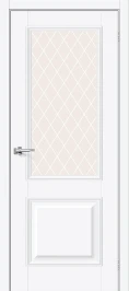 Межкомнатная дверь ПЭТ BRAVO Классик-13 White Silk White Сrystal